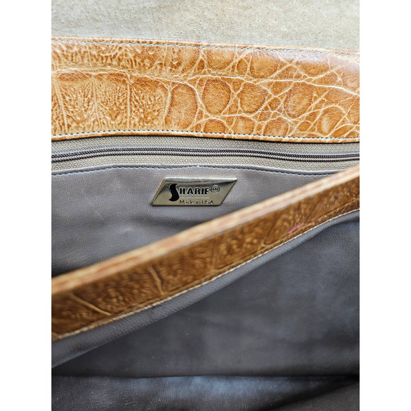 Vintage Sharif Animal Print Leather Crossbody Purse Clutch with‎ Strap Snakeskin - Picture 9 of 12